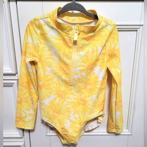 💥3/$24 Carters Yellow Floral One Piece Rash Guard Suit‎